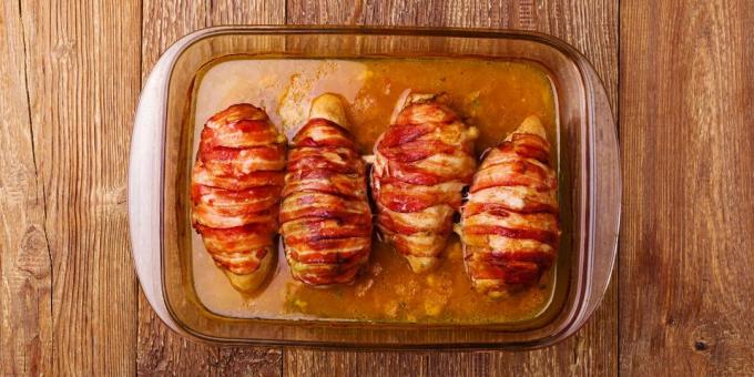 Recept piščanec rola slanine in sira