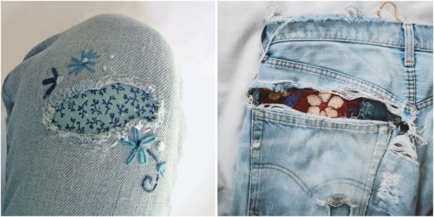 kako šivati ​​up luknjo v jeans
