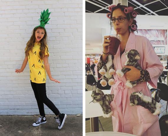 noša za Halloween: ananas in ženska