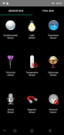 Pregled pametni Ulefone X: SensorBox