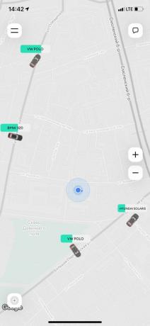 Karshering "Delimobil": na zemljevidu v aplikaciji, izberite brezplačno avto