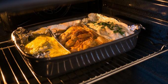 dušena piščanec z bučkami v smetano: jedi v pečici