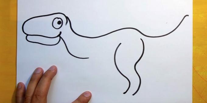 Kako risati dinozavra: narišite obris tace