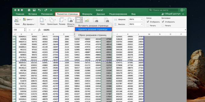 Kako odstraniti prelom strani v Excelu