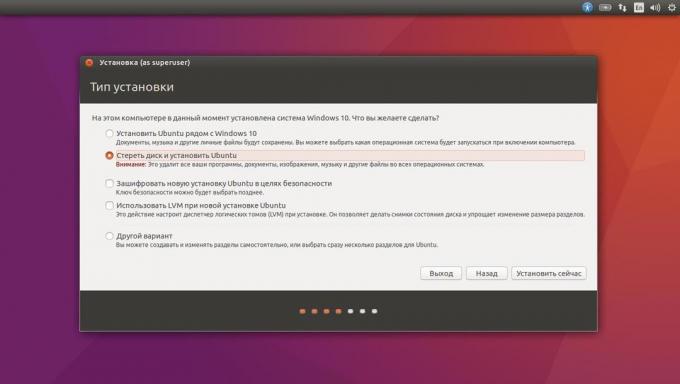 Namestitev Ubuntu namesto sedanjega sistema v samodejnem načinu,