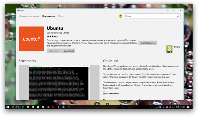 Ubuntu na Windows Store