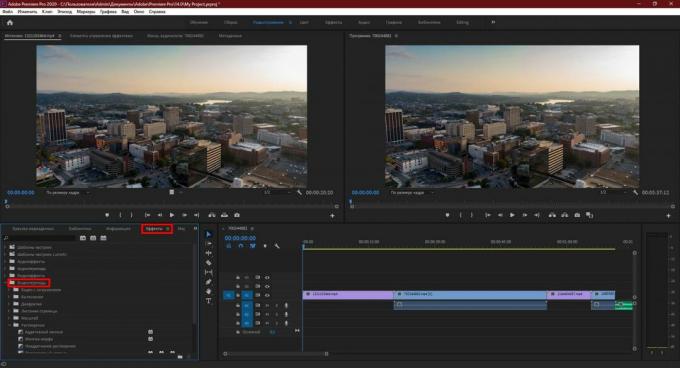 Adobe Premiere Pro: kliknite Video Transitions