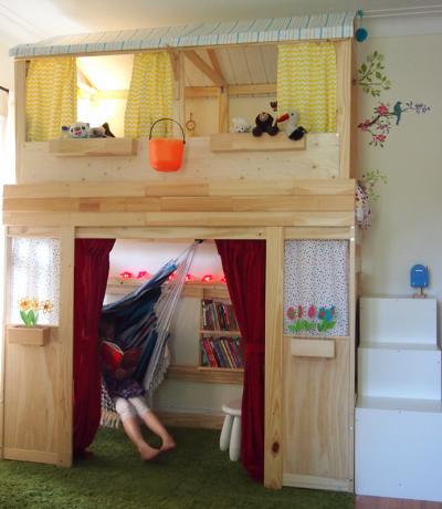 Kako narediti hišo dvojne ravni iz otroških postelj