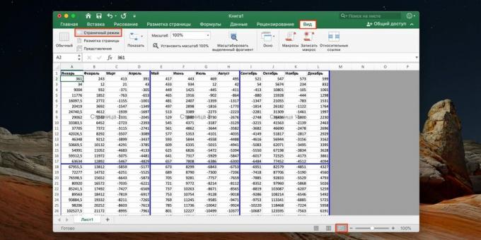 Kako narediti prelom strani v Excelu: preklopite na način strani