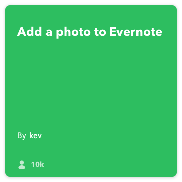 IFTTT Recept: Ustvarite foto pojasnila povezuje naredi kamero v Evernote