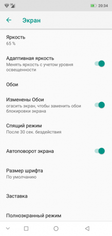 Pametni telefon Pregled Ulefone X: Nastavitve zaslona