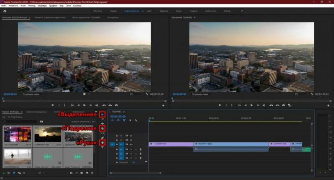 Adobe Premiere Pro: urejanje virov
