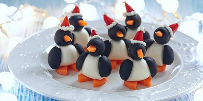 Oljčni pingvini. Najbolj srčkana predjed za novo leto