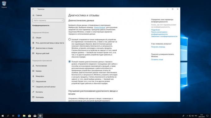 Windows 10 Redstone 4: diagnostični podatki